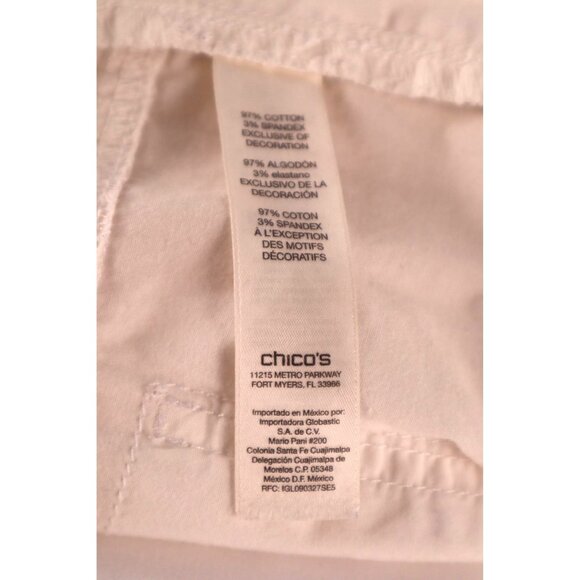 Chico's White Bermuda Shorts Mid-rise Waistband Casual Size 1 - Picture 9 of 12